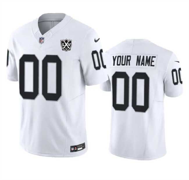 Mens Las Vegas Raiders Active Player Custom White 2024 F.U.S.E 65th Anniversary Patch Vapor Football Stitched Jersey->customized nfl jersey->Custom Jersey